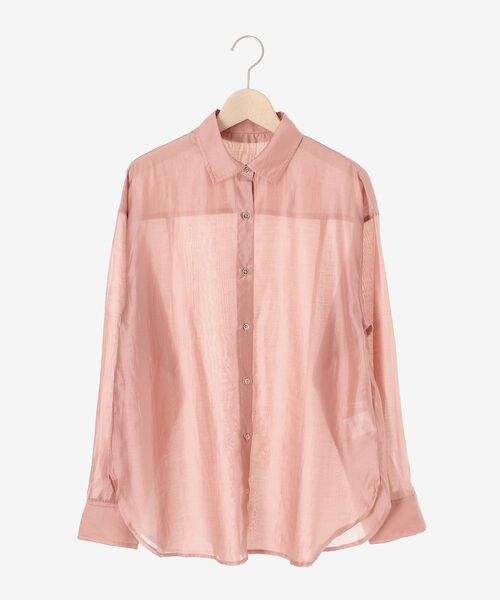 le.coeur blanc（ルクールブラン）の「シアーオーバーレギュラーカラーシャツ（シャツ/ブラウス・レディース・ベージュ/ピンク/モカ/ミント・38）」の5枚目の写真