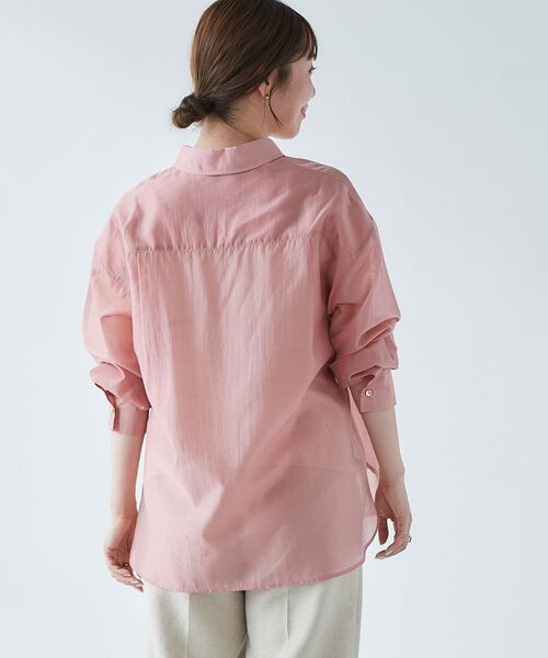 le.coeur blanc（ルクールブラン）の「シアーオーバーレギュラーカラーシャツ（シャツ/ブラウス・レディース・ベージュ/ピンク/モカ/ミント・38）」の7枚目の写真