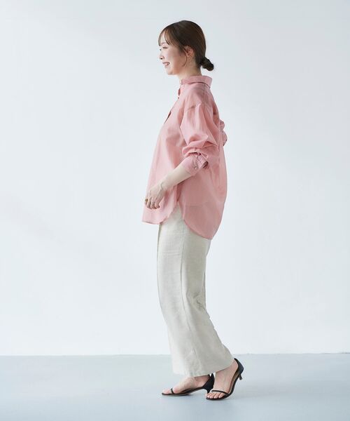 le.coeur blanc（ルクールブラン）の「シアーオーバーレギュラーカラーシャツ（シャツ/ブラウス・レディース・ベージュ/ピンク/モカ/ミント・38）」の11枚目の写真