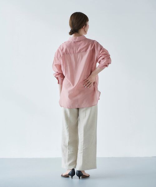 le.coeur blanc（ルクールブラン）の「シアーオーバーレギュラーカラーシャツ（シャツ/ブラウス・レディース・ベージュ/ピンク/モカ/ミント・38）」の12枚目の写真