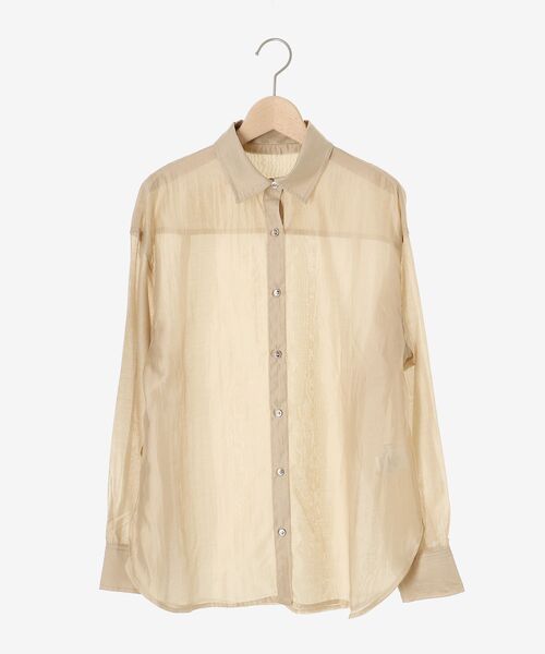 le.coeur blanc（ルクールブラン）の「シアーオーバーレギュラーカラーシャツ（シャツ/ブラウス・レディース・ベージュ/ピンク/モカ/ミント・38）」の13枚目の写真