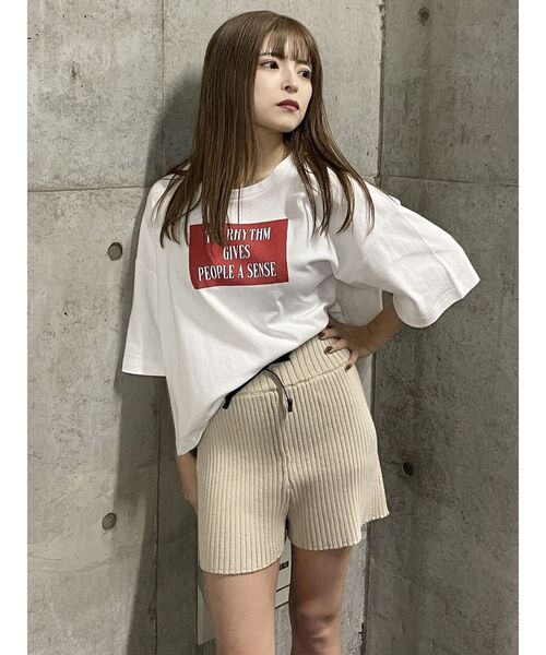 MURUA（ムルーア）の「リブニットキュロット【ショートパンツ】（その他パンツ・レディース・グレー/ブラック/アイボリー・FREE）」の11枚目の写真