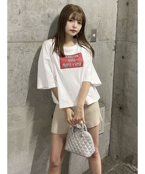 MURUA（ムルーア）の「リブニットキュロット【ショートパンツ】（その他パンツ・レディース・グレー/ブラック/アイボリー・FREE）」の12枚目の写真