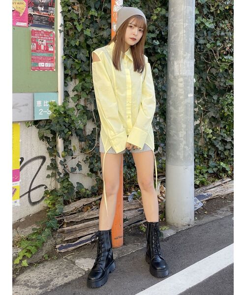 MURUA（ムルーア）の「リブニットキュロット【ショートパンツ】（その他パンツ・レディース・グレー/ブラック/アイボリー・FREE）」の16枚目の写真