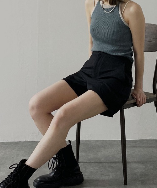 Reurie'(レウリィ)の「ハイウエストショートパンツ/highwaist short pants ミニ丈 シンプル カジュアル 綺麗め 韓国 後ろゴム モノトーン(その他パンツ・レディース・グレー/ブラック/アイボリー・FREE)」の19枚目の写真