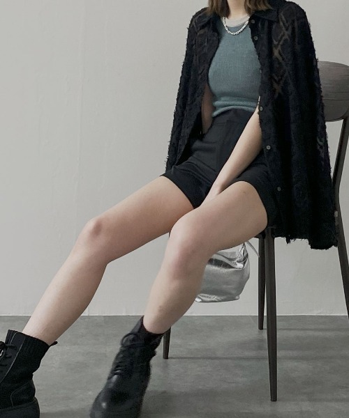 Reurie'(レウリィ)の「ハイウエストショートパンツ/highwaist short pants ミニ丈 シンプル カジュアル 綺麗め 韓国 後ろゴム モノトーン(その他パンツ・レディース・グレー/ブラック/アイボリー・FREE)」の20枚目の写真