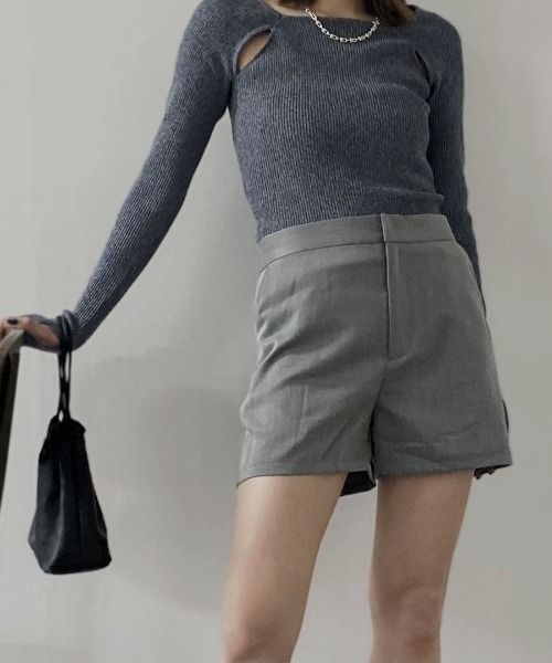Reurie'(レウリィ)の「ハイウエストショートパンツ/highwaist short pants ミニ丈 シンプル カジュアル 綺麗め 韓国 後ろゴム モノトーン(その他パンツ・レディース・グレー/ブラック/アイボリー・FREE)」の22枚目の写真