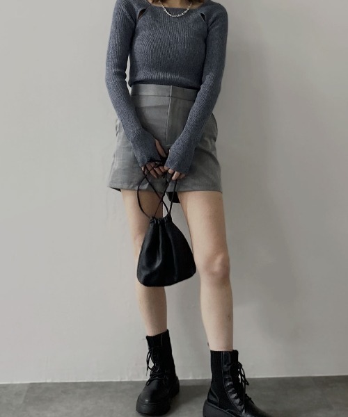 Reurie'(レウリィ)の「ハイウエストショートパンツ/highwaist short pants ミニ丈 シンプル カジュアル 綺麗め 韓国 後ろゴム モノトーン(その他パンツ・レディース・グレー/ブラック/アイボリー・FREE)」の14枚目の写真