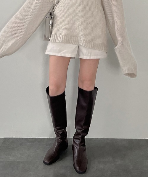 Reurie'(レウリィ)の「ハイウエストショートパンツ/highwaist short pants ミニ丈 シンプル カジュアル 綺麗め 韓国 後ろゴム モノトーン(その他パンツ・レディース・グレー/ブラック/アイボリー・FREE)」の7枚目の写真