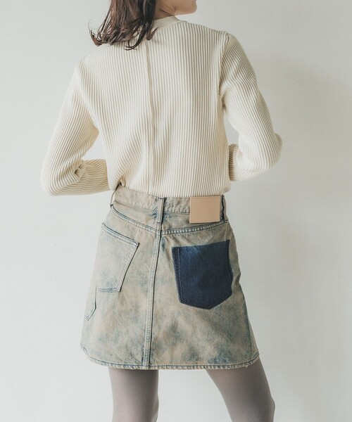 スカート PUBLIC TOKYO MULTIDENIM MINISKIRT PUBLIC TOKYO（パブリックトウキョウ）の「MULTIDENIM MINISKIRT