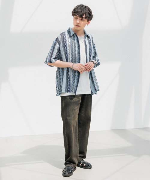 RAGEBLUE（レイジブルー）の「LOOSE FIT OVER DYE VINTAGE DENIM BAGGY PANTS / 10オンス/ヴィンテージデニム/バギーパンツ（デニムパンツ・メンズ・ダークグレー/ライトブルー/グレー/ブルー・SMALL/MEDIUM/LARGE）」の6枚目の写真