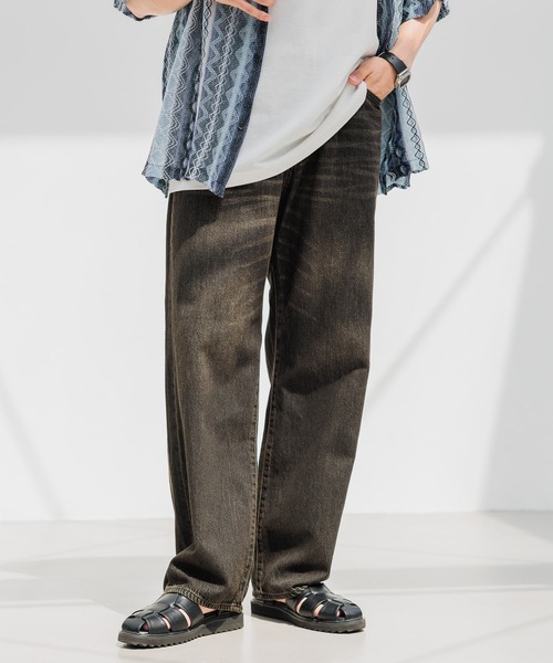 RAGEBLUE（レイジブルー）の「LOOSE FIT OVER DYE VINTAGE DENIM BAGGY PANTS / 10オンス/ヴィンテージデニム/バギーパンツ（デニムパンツ・メンズ・ダークグレー/ライトブルー/グレー/ブルー・SMALL/MEDIUM/LARGE）」の8枚目の写真