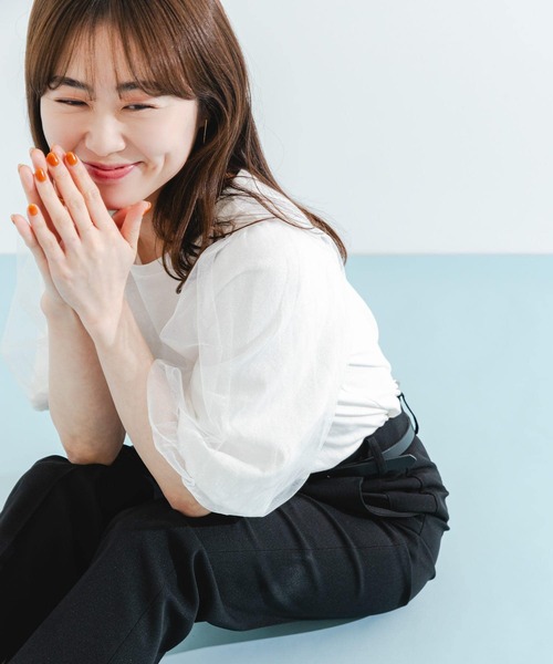 URBAN RESEARCH ROSSO - 新品未使用♪アーバンリサーチROSSO24Sブライトチュールスリーブカットソー♪ URBAN RESEARCH ROSSO WOMEN（アーバンリサーチ ロッソ）の