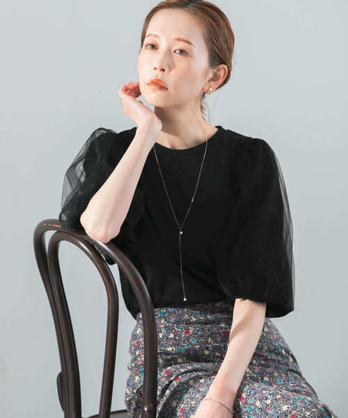 URBAN RESEARCH ROSSO - 新品未使用♪アーバンリサーチROSSO24Sブライトチュールスリーブカットソー♪ URBAN RESEARCH ROSSO WOMEN（アーバンリサーチ ロッソ）の