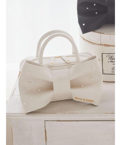 Maison de FLEUR ビッグリボンパールバッグ メゾン ド フルール Maison de FLEUR ビッグリボンパールバッグ