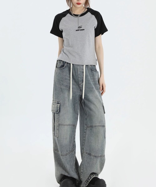 A‘gem 9(エージェムナイン)の「A'GEM/9 × .kom 『INSstudios/インスステュディオス』 ラグラン Tシャツ(Tシャツ/カットソー・メンズ・ピンク/ホワイト/ネイビー/グレー・S)」の14枚目の写真