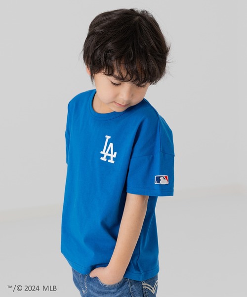 MLB（メジャーリーグベースボール）の「MLB ロゴ半袖Tシャツ（Tシャツ/カットソー・キッズ・レッド/ホワイト/グリーン/ブルー/ネイビー/ブラック・100cm/90cm/120cm/110cm/150cm/140cm/130cm）」の5枚目の写真