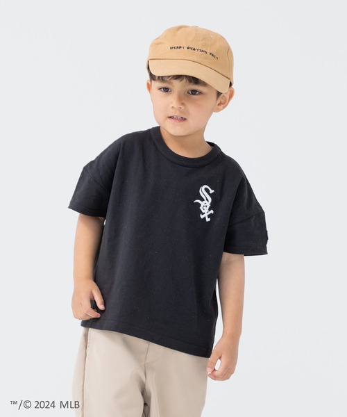 MLB（メジャーリーグベースボール）の「MLB ロゴ半袖Tシャツ（Tシャツ/カットソー・キッズ・レッド/ホワイト/グリーン/ブルー/ネイビー/ブラック・100cm/90cm/120cm/110cm/150cm/140cm/130cm）」の3枚目の写真
