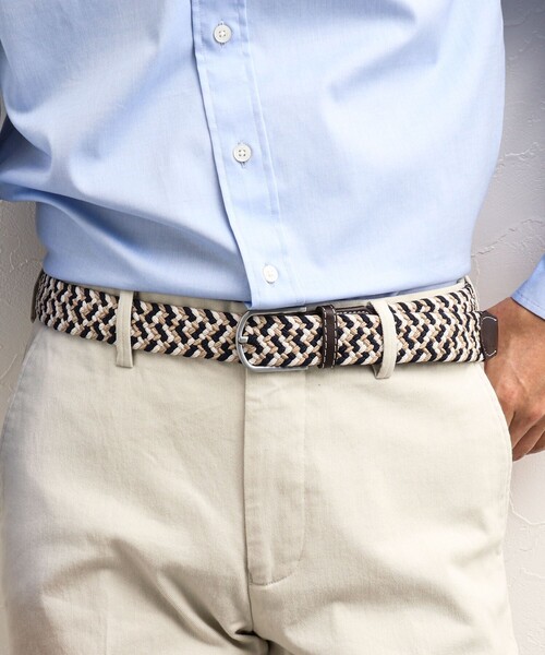 NOLLEY’S(ノーリーズ)の「【SWOLE PANDA/スウォール パンダ】RECYCLED WOVEN BELT ZIGZAG ゴムメッシュベルト(ベルト・メンズ・ブルー系その他/ベージュ系その他/ホワイト系その他・FREE)」の3枚目の写真