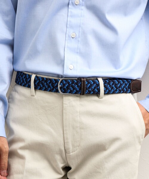 NOLLEY’S(ノーリーズ)の「【SWOLE PANDA/スウォール パンダ】RECYCLED WOVEN BELT ZIGZAG ゴムメッシュベルト(ベルト・メンズ・ブルー系その他/ベージュ系その他/ホワイト系その他・FREE)」の1枚目の写真