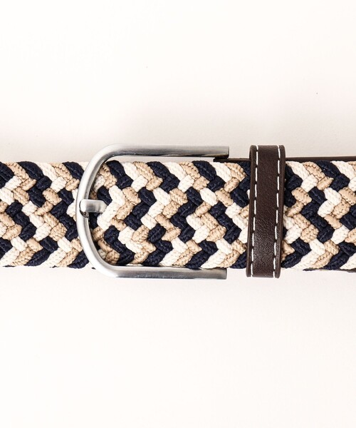 NOLLEY’S(ノーリーズ)の「【SWOLE PANDA/スウォール パンダ】RECYCLED WOVEN BELT ZIGZAG ゴムメッシュベルト(ベルト・メンズ・ブルー系その他/ベージュ系その他/ホワイト系その他・FREE)」の8枚目の写真