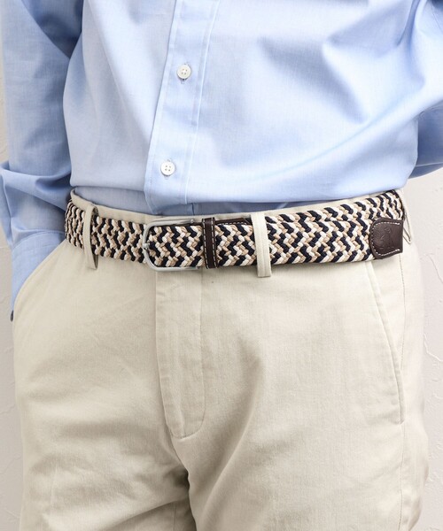 NOLLEY’S(ノーリーズ)の「【SWOLE PANDA/スウォール パンダ】RECYCLED WOVEN BELT ZIGZAG ゴムメッシュベルト(ベルト・メンズ・ブルー系その他/ベージュ系その他/ホワイト系その他・FREE)」の4枚目の写真