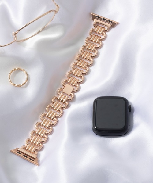 emonique(エモニーク)の「合金 Apple Watch バンド スマートウォッチバンド【38/40/41/42/44/45/49mm対応】(デジタル腕時計・レディース・ブラック/プラチナム/ゴールド/ピンクゴールド/シルバー・42/38)」の5枚目の写真