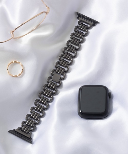 emonique(エモニーク)の「合金 Apple Watch バンド スマートウォッチバンド【38/40/41/42/44/45/49mm対応】(デジタル腕時計・レディース・ブラック/プラチナム/ゴールド/ピンクゴールド/シルバー・42/38)」の1枚目の写真