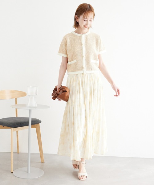 ROPE' PICNIC(ロペピクニック)の「金ボタンハーフスリーブニットカーディガン(カーディガン/ボレロ・レディース・ベージュ系その他/オフホワイト/ブラック系その他・38)」の17枚目の写真