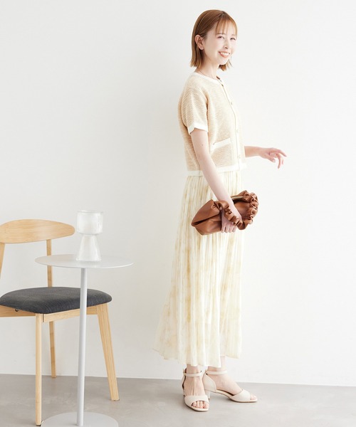ROPE' PICNIC(ロペピクニック)の「金ボタンハーフスリーブニットカーディガン(カーディガン/ボレロ・レディース・ベージュ系その他/オフホワイト/ブラック系その他・38)」の18枚目の写真