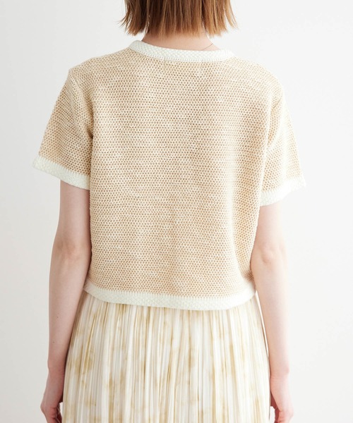 ROPE' PICNIC(ロペピクニック)の「金ボタンハーフスリーブニットカーディガン(カーディガン/ボレロ・レディース・ベージュ系その他/オフホワイト/ブラック系その他・38)」の14枚目の写真