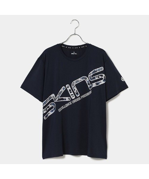 SKINS（スキンズ）の「【SKINS(スキンズ)/アクティブウェア】ビッグロゴTシャツ（Tシャツ/カットソー・メンズ・ホワイト/ブラック/ネイビー・52/48/46）」の3枚目の写真