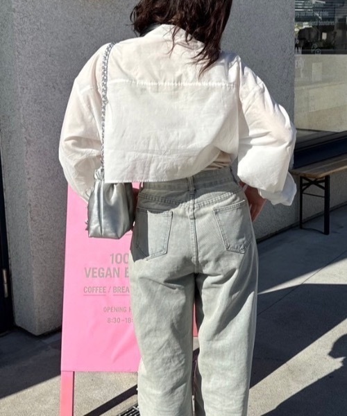 nemne store(ネンネストア)の「リボンモチーフ刺繍アソートストライプショートシャツ(シャツ/ブラウス・レディース・ライトブルー/アイボリー/ブルー・フリー)」の8枚目の写真