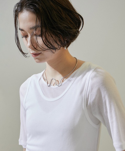 SALON adam et rope'（サロン アダム エ ロペ）の「nu=layerスクープネックタンクトップ（タンクトップ・レディース・ホワイト/ライトグレー/ブラック/イエロー/レッド・FREE）」の20枚目の写真