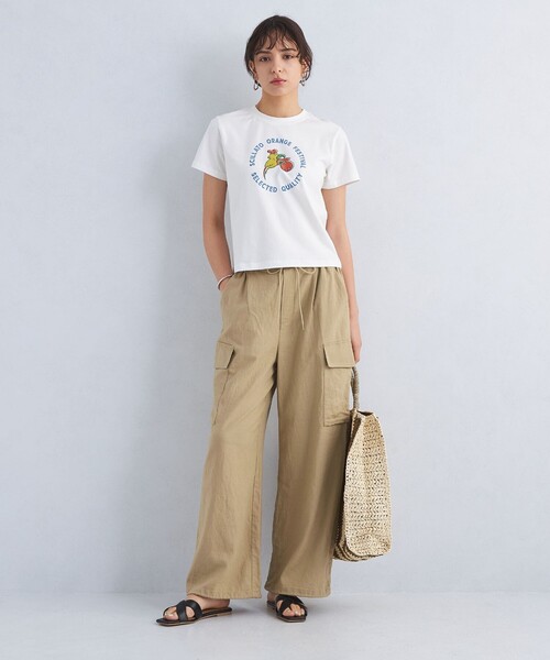 green label relaxing(グリーンレーベルリラクシング)の「BREEZE LINEN ブリーズリネン カーゴ パンツ(カーゴパンツ・レディース・ブラック/ベージュ・36/38)」の6枚目の写真