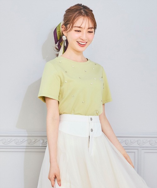 WILLSELECTION（ウィルセレクション）の「ランダムラインストーンロゴTシャツ（Tシャツ/カットソー・レディース・イエロー/ピンク/オフホワイト・SMALL/MEDIUM）」の15枚目の写真