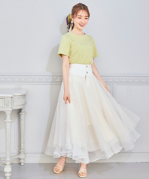 WILLSELECTION（ウィルセレクション）の「ランダムラインストーンロゴTシャツ（Tシャツ/カットソー・レディース・イエロー/ピンク/オフホワイト・SMALL/MEDIUM）」の18枚目の写真