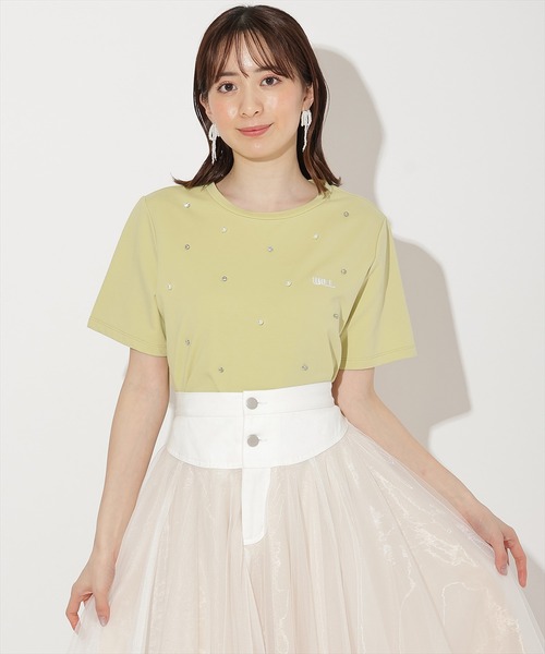 WILLSELECTION（ウィルセレクション）の「ランダムラインストーンロゴTシャツ（Tシャツ/カットソー・レディース・イエロー/ピンク/オフホワイト・SMALL/MEDIUM）」の20枚目の写真