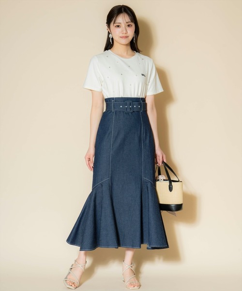 WILLSELECTION（ウィルセレクション）の「ランダムラインストーンロゴTシャツ（Tシャツ/カットソー・レディース・イエロー/ピンク/オフホワイト・SMALL/MEDIUM）」の6枚目の写真