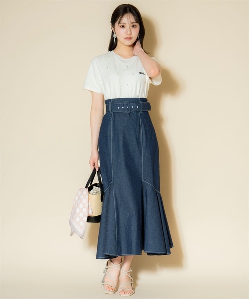 WILLSELECTION（ウィルセレクション）の「ランダムラインストーンロゴTシャツ（Tシャツ/カットソー・レディース・イエロー/ピンク/オフホワイト・SMALL/MEDIUM）」の8枚目の写真