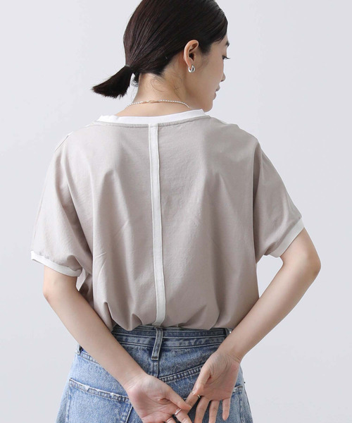セール】バイカラー切替フレンチカットソー（Tシャツ/カットソー