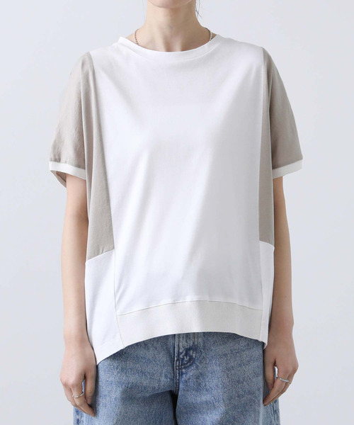 セール】バイカラー切替フレンチカットソー（Tシャツ/カットソー