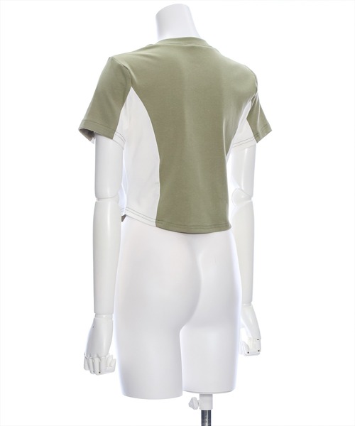 clear（クリア）の「ハーフジッププリント配色カットソートップス［韓国ファッション ショート丈 ゲームシャツ］≪再入荷≫（Tシャツ/カットソー・レディース・カーキ/ブラック/グレー・F）」の8枚目の写真