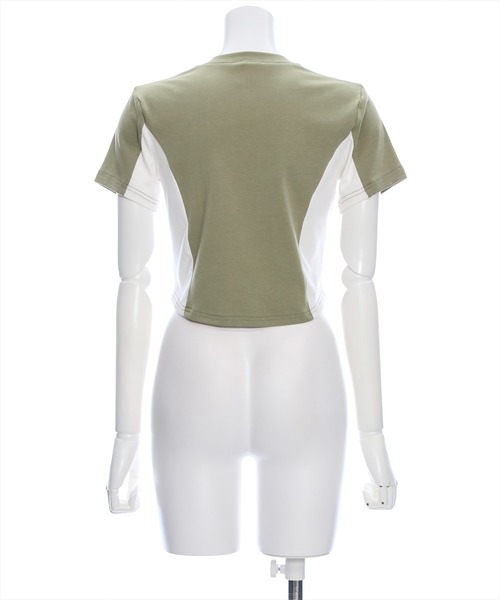 clear（クリア）の「ハーフジッププリント配色カットソートップス［韓国ファッション ショート丈 ゲームシャツ］≪再入荷≫（Tシャツ/カットソー・レディース・カーキ/ブラック/グレー・F）」の9枚目の写真