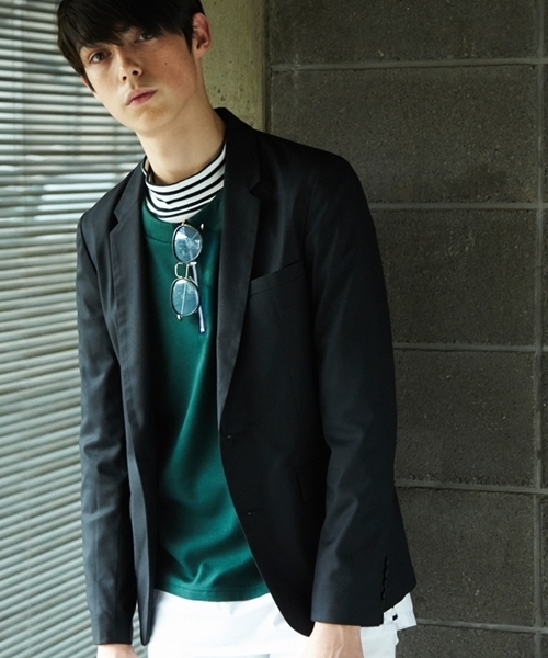 WEGO（ウィゴー）の「WEGO/ノッチド2ボタンテーラードジャケット（テーラードジャケット・メンズ・グレー/ブルー系その他/ネイビー/ブラック・MEDIUM/LARGE）」の2枚目の写真