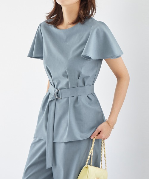 alotta(アロッタ)の「麻調袖タックブラウス(シャツ/ブラウス・レディース・ライトブルー/ベージュ/グレー・LARGE/X-LARGE/MEDIUM)」の3枚目の写真