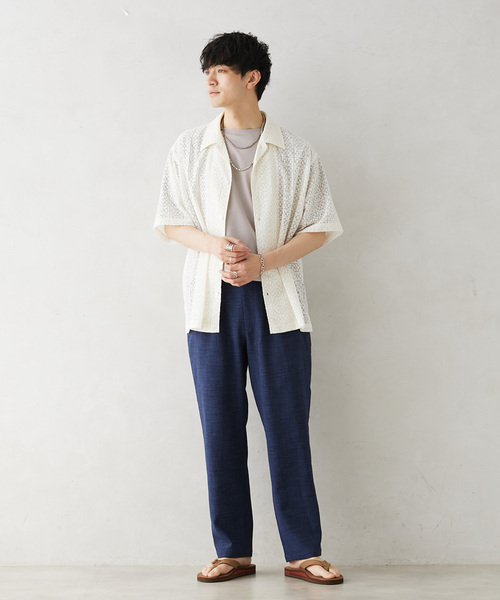 JOURNAL STANDARD relume(ジャーナルスタンダード レリューム)の「TECH CANVAS ストライプ ワイドイージーパンツ(スラックス・メンズ・ブラック/ベージュ/ネイビー・MEDIUM/LARGE)」の16枚目の写真