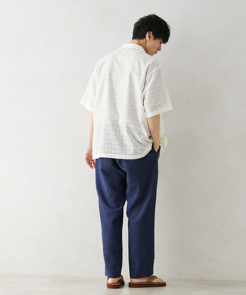 JOURNAL STANDARD relume(ジャーナルスタンダード レリューム)の「TECH CANVAS ストライプ ワイドイージーパンツ(スラックス・メンズ・ブラック/ベージュ/ネイビー・MEDIUM/LARGE)」の13枚目の写真