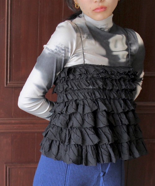 モノトーンデザインハイネックトップス【SANSeLF】sanw24a015（その他トップス）｜SANSeLF（サンセルフ）