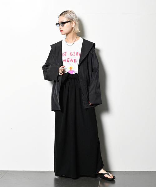 CITYSHOP（シティーショップ）の「SHEER SAILOR シャツ（シャツ/ブラウス・レディース・ホワイト/ブラック・FREE）」の5枚目の写真
